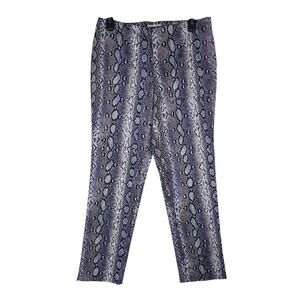 Michael Kors Womens Pants 6 Gray Snakeskin Print Stretchy Knit Cropped Coquette
